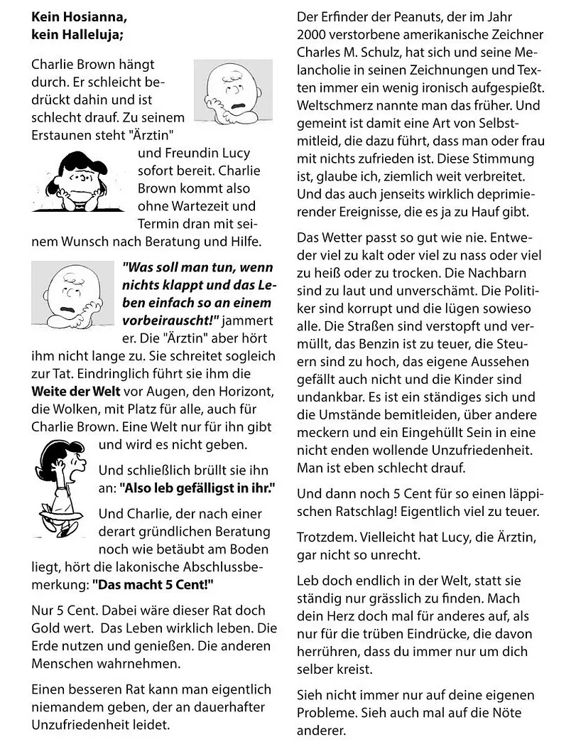 Andacht vom Gemeindebrief August/September 2025