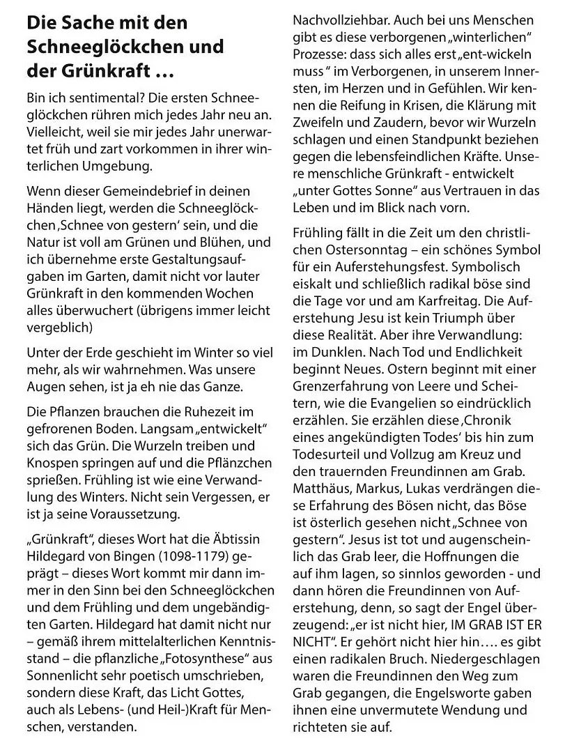 Andacht vom Gemeindebrief August/September 2025